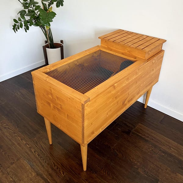 Moderne schildpadtafelstandaard met gaasblad, landschildpadhuis, schildpadden vivariummeubilair