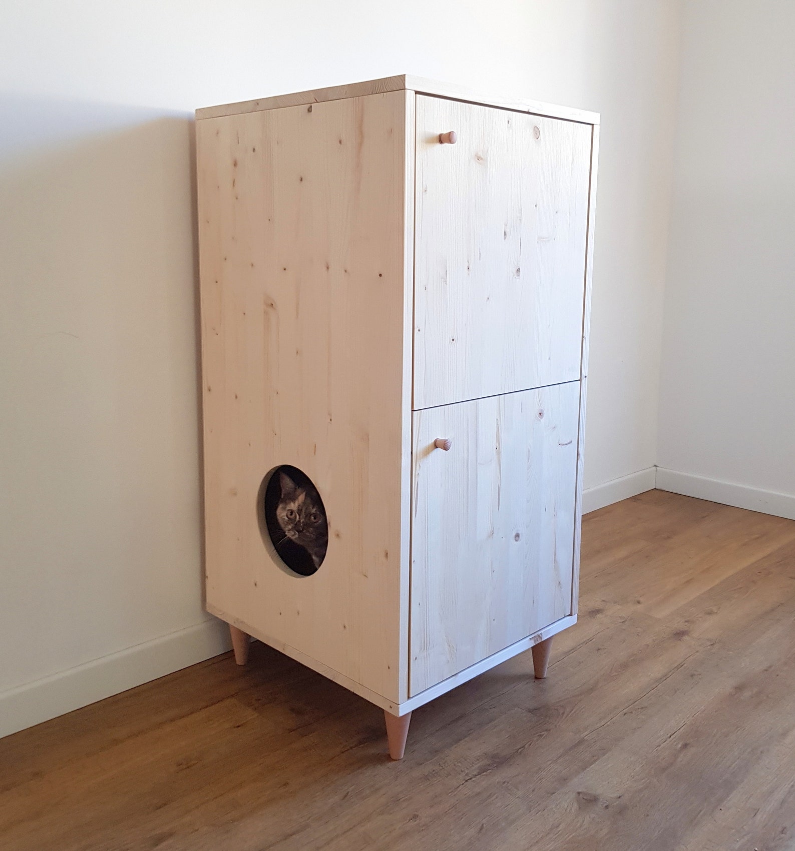 Litter Box With Storage Compartment Modern Litter Etsy