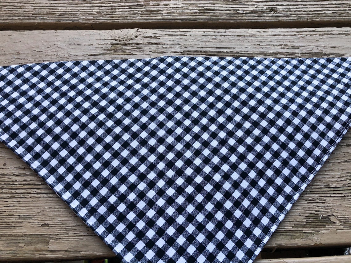 Dog Bandana Black Checkered Dog Bandana Black Dog Bandana Etsy