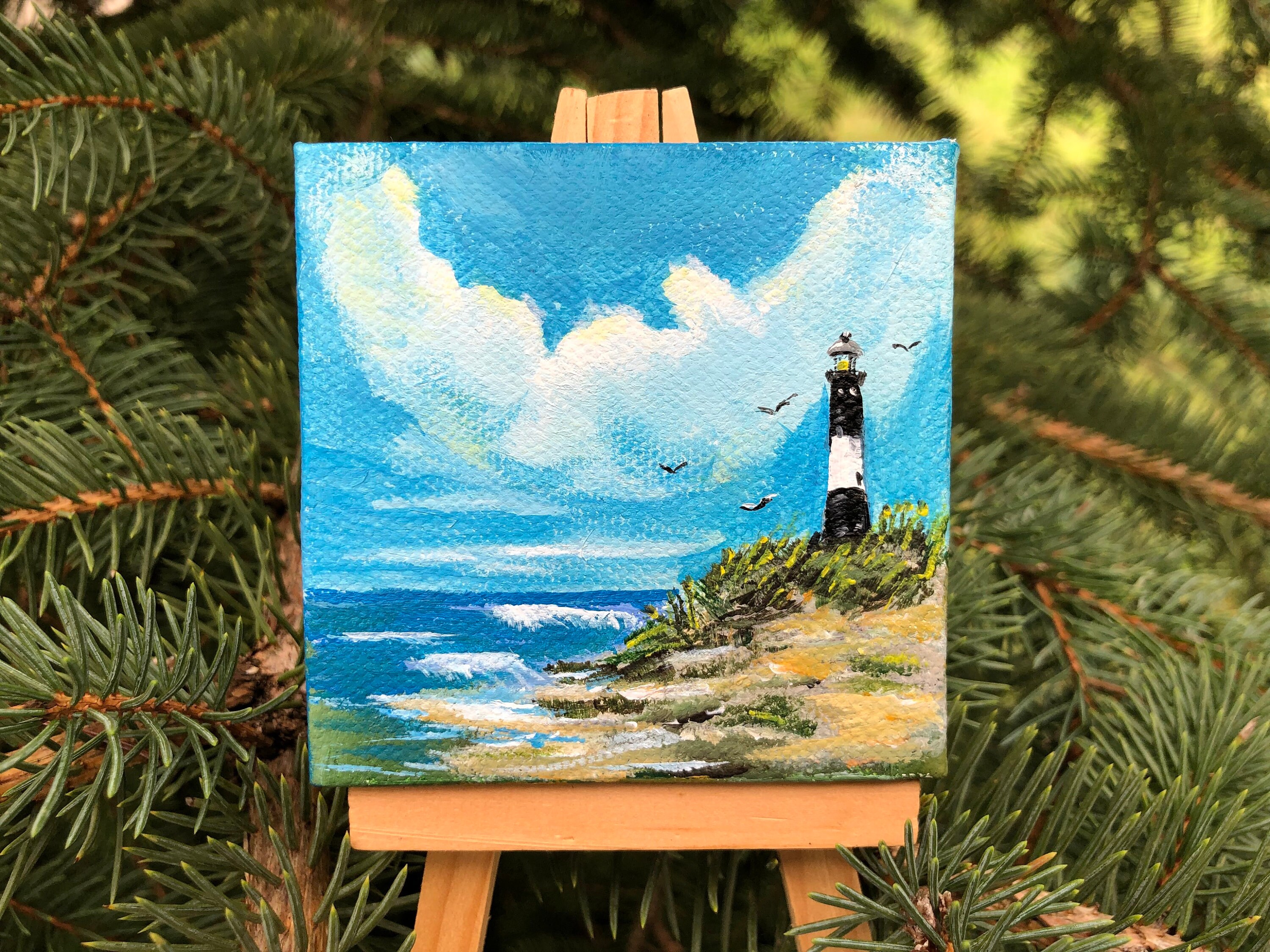 Small Square Canvas Landscape Art Etsy