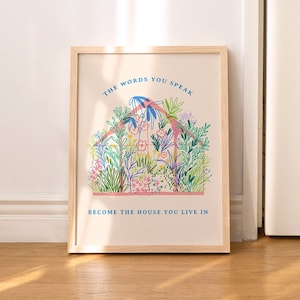 Impression de citation Hafiz : art mural floral motivant (téléchargement numérique)