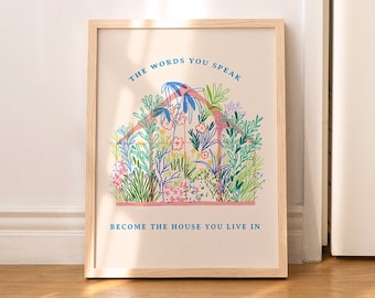 Hafiz Quote Print: Motivational Floral Wall Art (Digital Download)