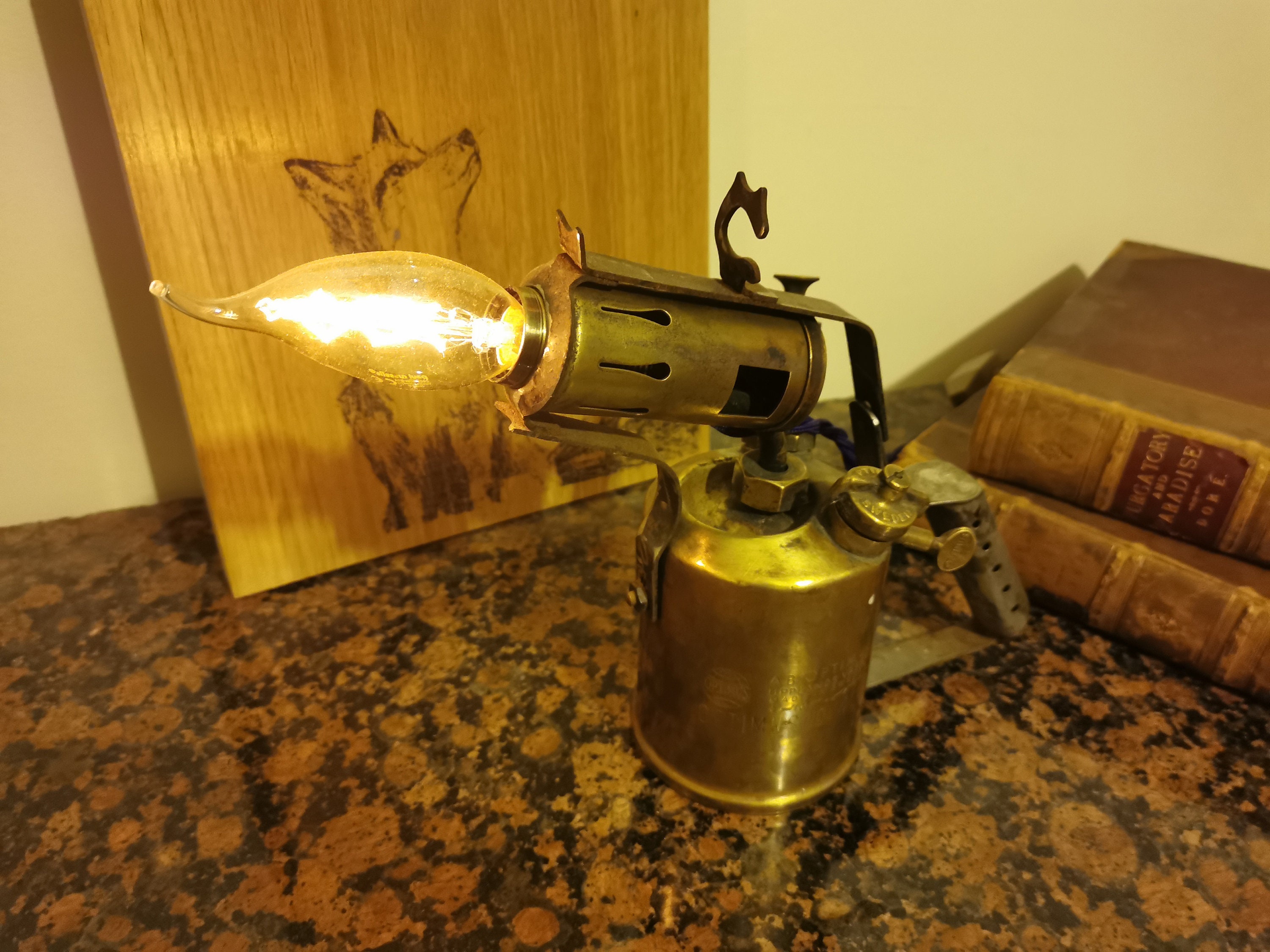 Unusual brass blow torch lamp bloodborne flame sprayer Etsy