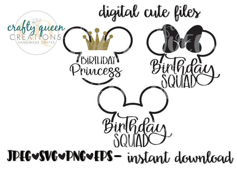 Download Disney Birthday Princess and Squad SVG | Etsy