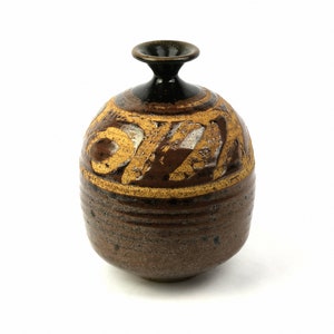 Wax Resist Studio Pottery Vase - Signed