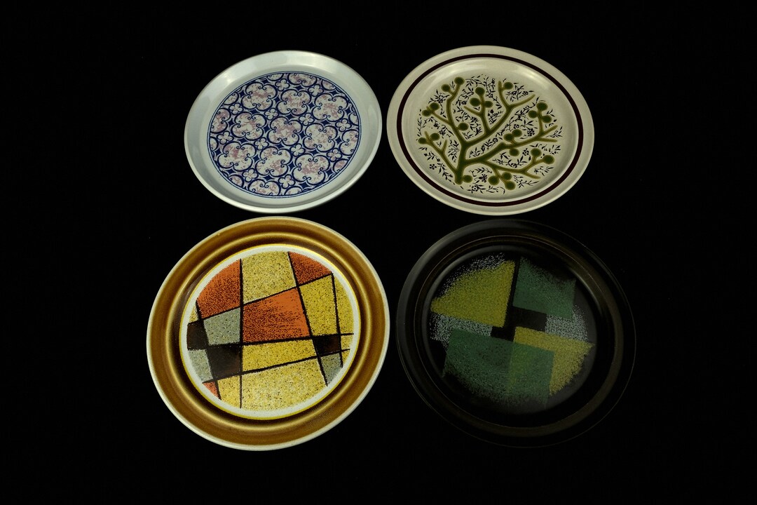 Noritake Primastone 幾何学模様の大判皿　7枚セット Noritake Primastone Salad Plates - Various Patterns - Etsy