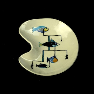 Hand-painted Modernist Ceramic Dish