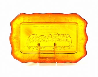 Indiana Glass Tiara Last Supper Plate