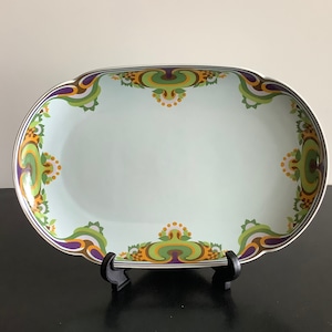 Jugendstil Rosenthal Studio Linie 1960er Jahre, sehr seltene ovale Schale, 34 cm x 22 cm. Neu und unbenutzt