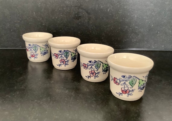 Johnson Brothers Rose Chintz Blue Set of 4 Egg Cups / Eggcups. New