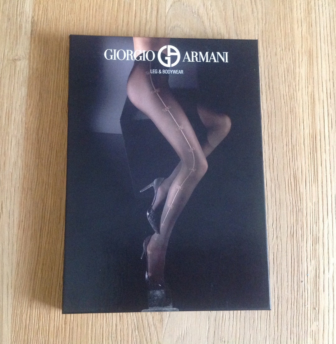 Giorgio Armani for Wolford Rare Tights / Pantyhose Medium 7391 Black  Pepper. New and Unused in Box 