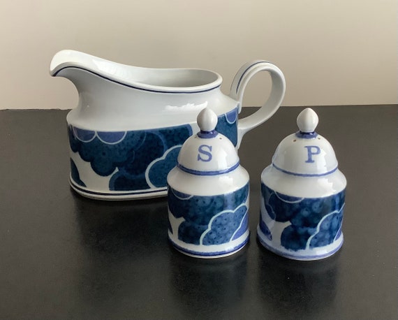 villeroy&boch ビレロイ＆ボッホ　ブルー・クラウド スープ皿 Villeroy & Boch Blue Cloud Rare Vintage Set Pepper and Salt Shaker