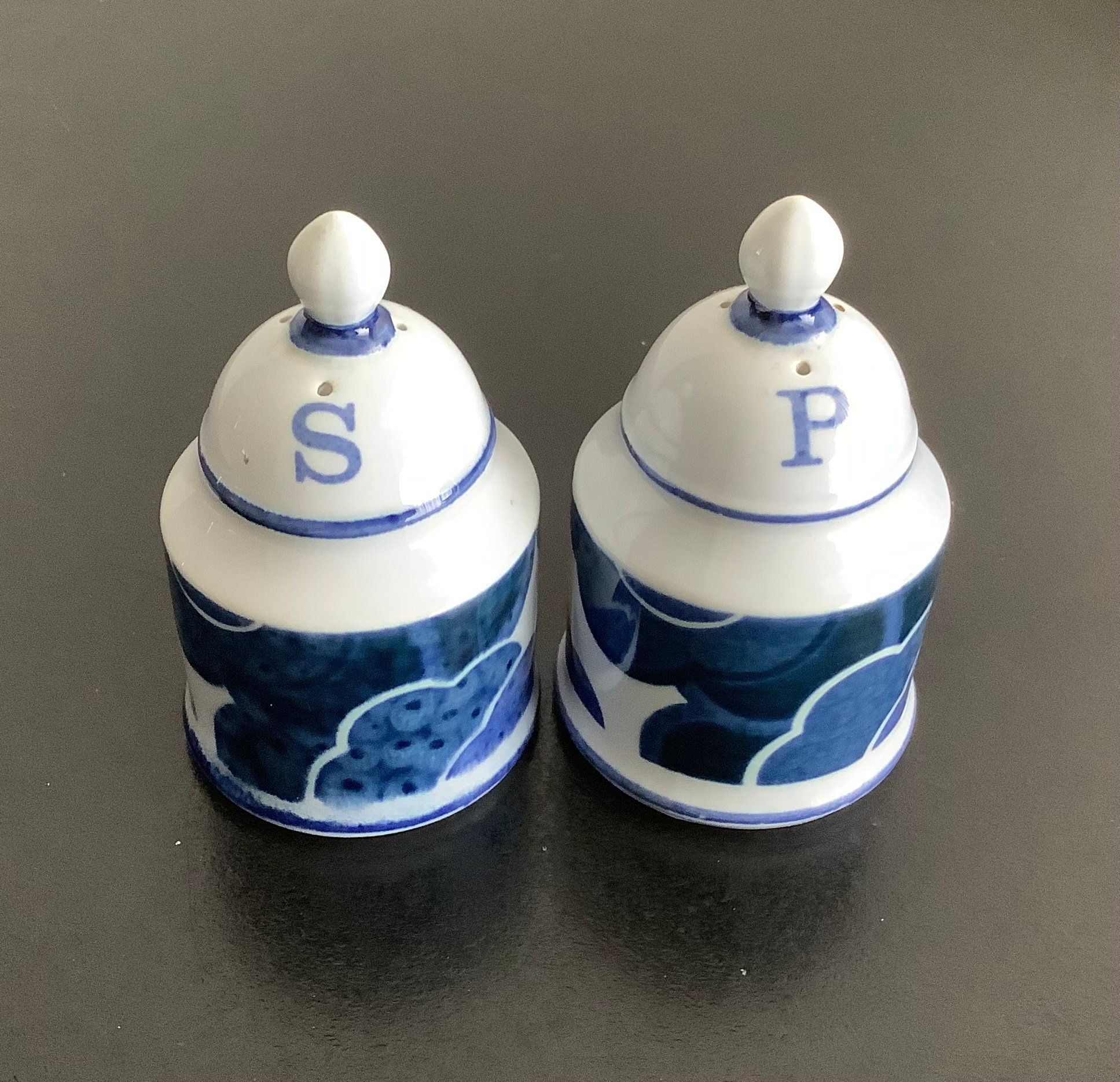 Villeroy & Boch Blue Cloud Rare Vintage Set Pepper and Salt Shaker and