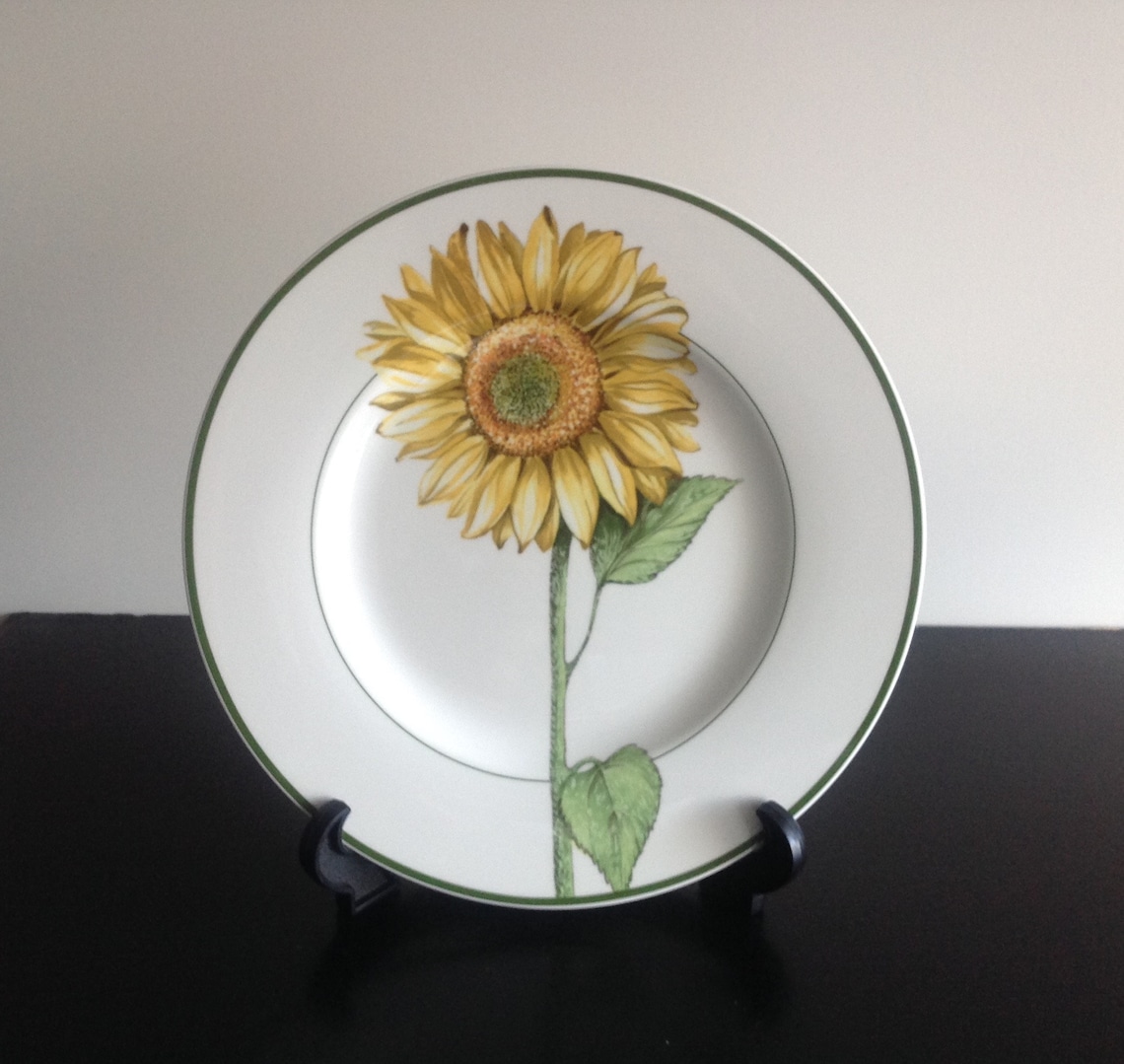 Villeroy and Boch very rare Flora Sunflower dinner plate. 10.5 Etsy