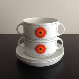 2 x Thomas Germany Rosenthal Eclipse rare soup bowl with saucer / Flat Cream Soup Bowl & Saucer Set. New and Unused