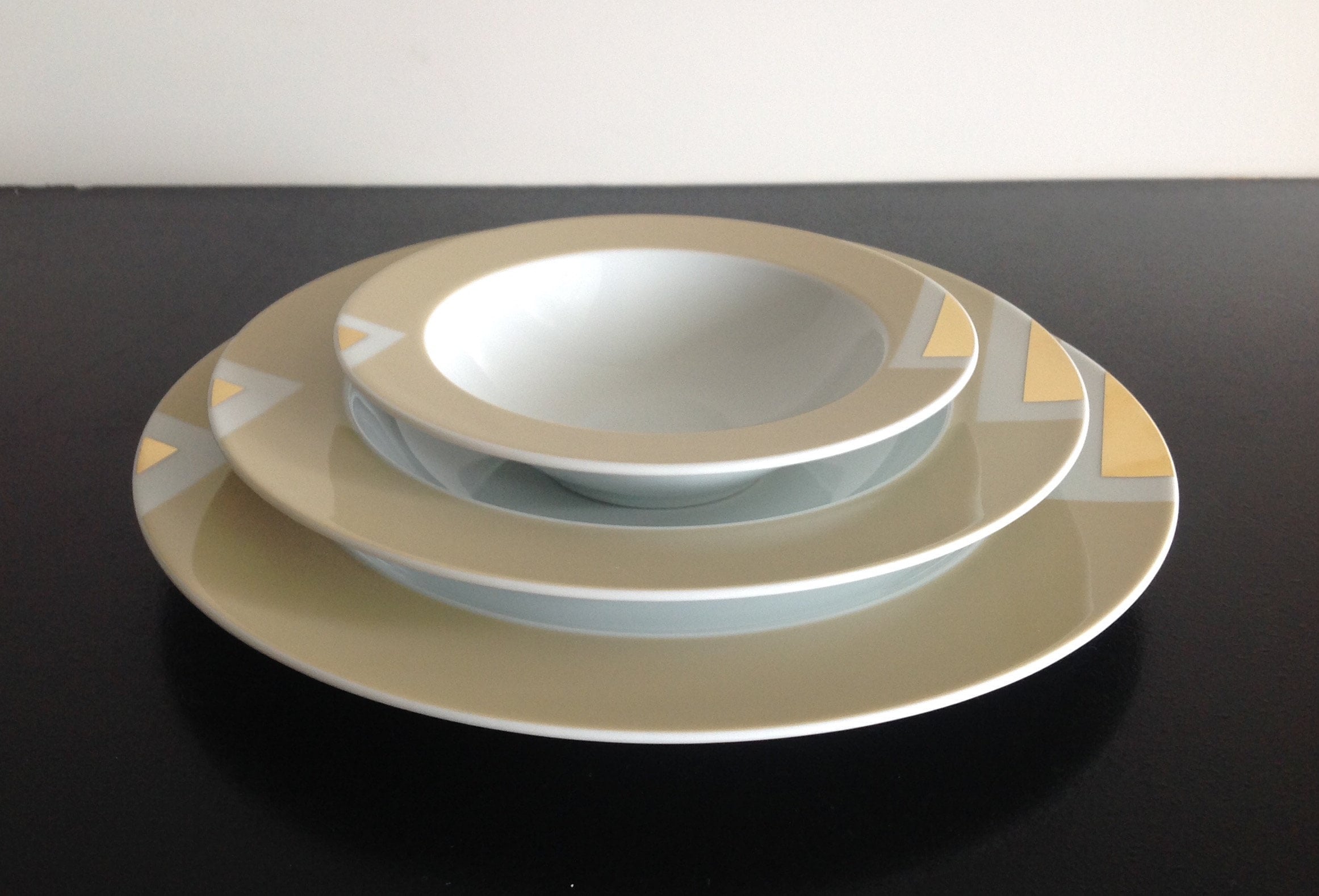 Rosenthal Bvlgari / Bulgari Geometrica Rare Salad Plate With Gold