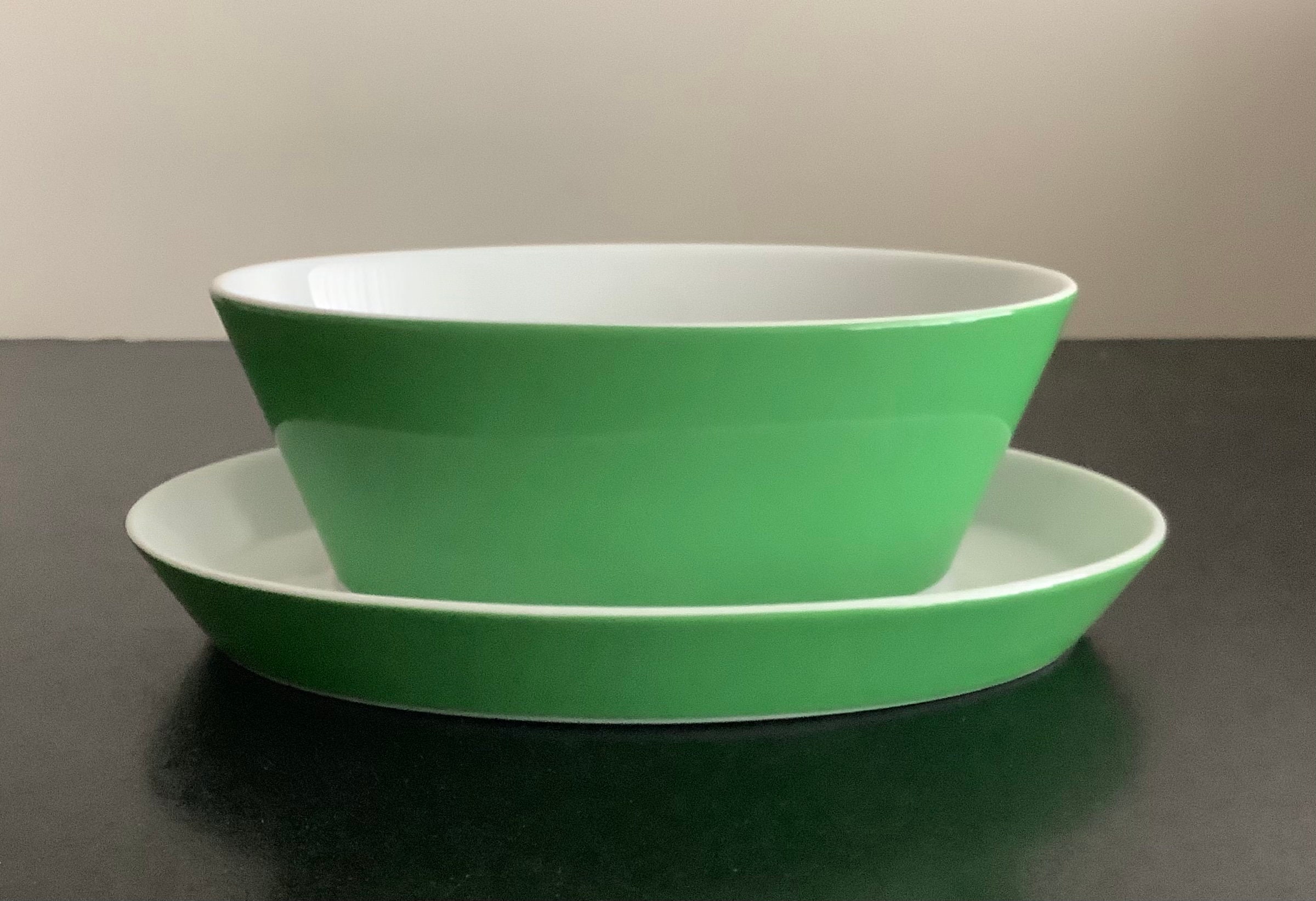 Arzberg TRIC Green Very Rare Gravy Boat With Attached Underplate