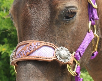 Custom Background or Tooled Custom Bronc Noseband - Horse or Pony Sized