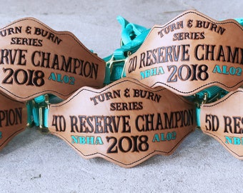 TACK AWARDS -Hand Carved & Painted Leather Bronc Halter - Rope or Nylon Buckle Halter