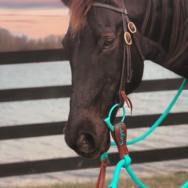 Mecate Reins & Slobber Straps - Custom Made to Order with Personalized Name Options or Brands