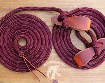 Mecate or Loop Reins & Harness Leather Slobber Straps - 22 Rope Colors Available