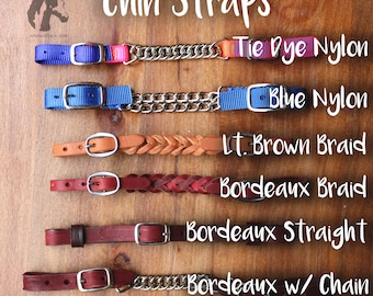 Assorted Curb Straps - Braided Leather Curb Strap or Nylon Curb Strap