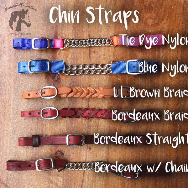 Assorted Curb Straps - Braided Leather Curb Strap or Nylon Curb Strap