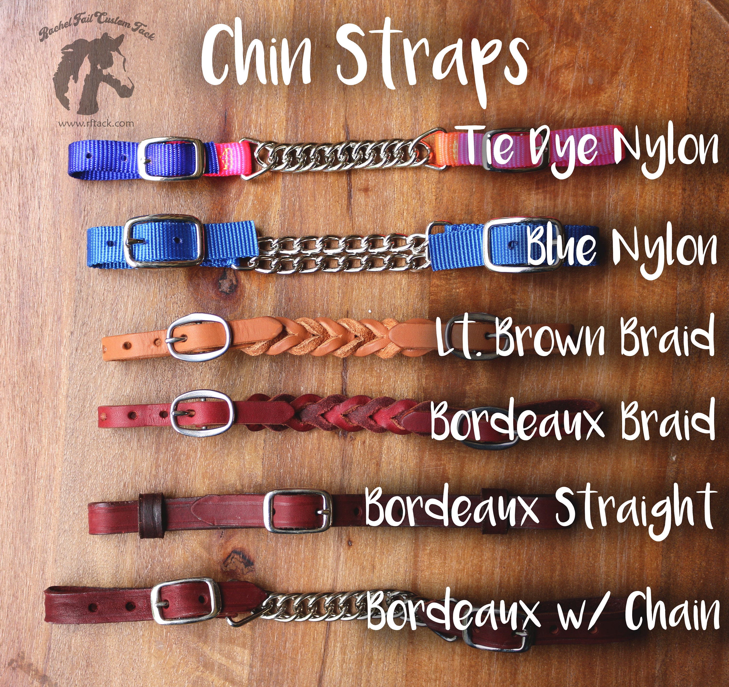 Assorted Curb Straps - Braided Leather Curb Strap or Nylon Curb Strap