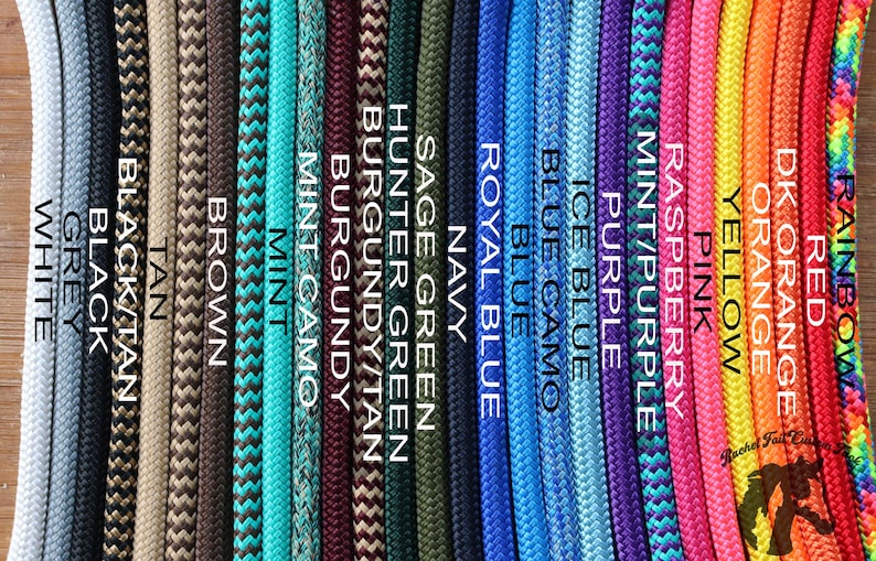 Yacht Rope Horse Reins: Solid Brass or Stainless Steel Clips, Leather Straps image 6