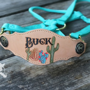 Cabezada Cactus Bronc - Cabezada para caballos labrada y tallada a mano - De RF Tack