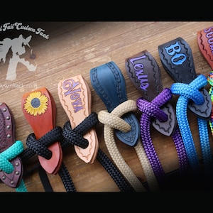 Mecate or Loop Reins & Slobber Straps - Custom Made to Order with Personalized Name Options