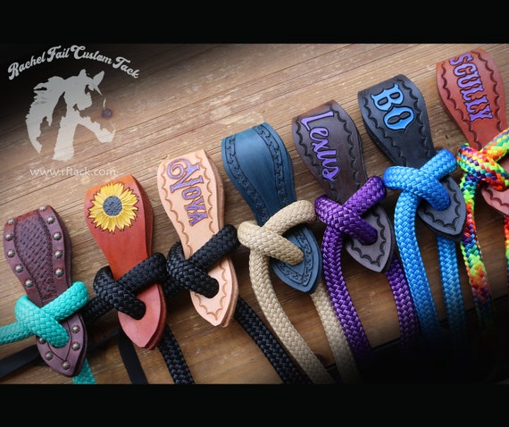 Mecate or Loop Reins & Slobber Straps - Custom Made to Order with Personalized Name Options