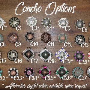 Pair (2) of Replacement Conchos - 1.5" Screw Back Conchos - 24 Options Available