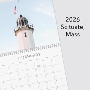 Scituate Calendar 2026 Massachusetts Coastal Calendar Lighthouse Calendar Calendar Seacoast Ocean Gift Beach Scituate Lighthouse Minot