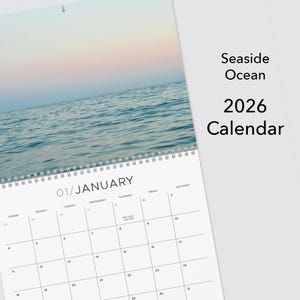 Calendario de pared 2026 Fotografía oceánica Arte náutico Calendarios de pared Amanecer y atardecer