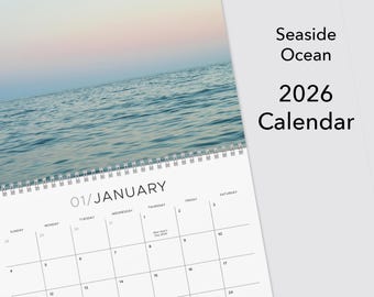 2026 Wall Calendar Ocean Photography Nautical Art Wall Calendars Sunrise Sunset Calendar
