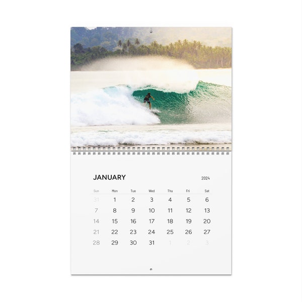 Surfing Wall Calendar Etsy