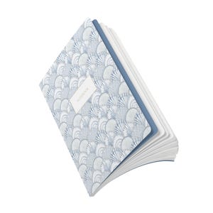 Seashell Softcover Journal, Blue Nautical Calendar 2026-2027, Notebook for Writing, Planner Diary, Ocean Theme Gift, Under the Sea