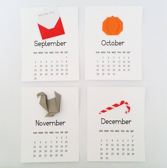 2022 Mini Origami Calendar: 3D Art Quarter Page Desk Calendar | Etsy
