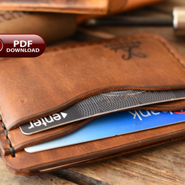 wallet template pdf,leather wallet patern,pdf A4 Download,digital pattern leather, easy wallet pattern,