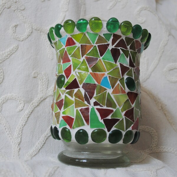 Glass Mosaic Vase Etsy