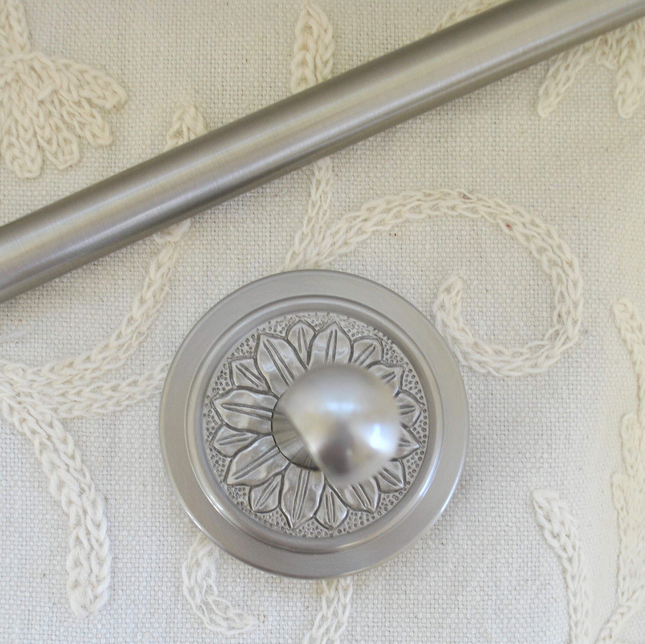 Decorative Towel Rod Brushed Nickel Finish with Florette Etsy