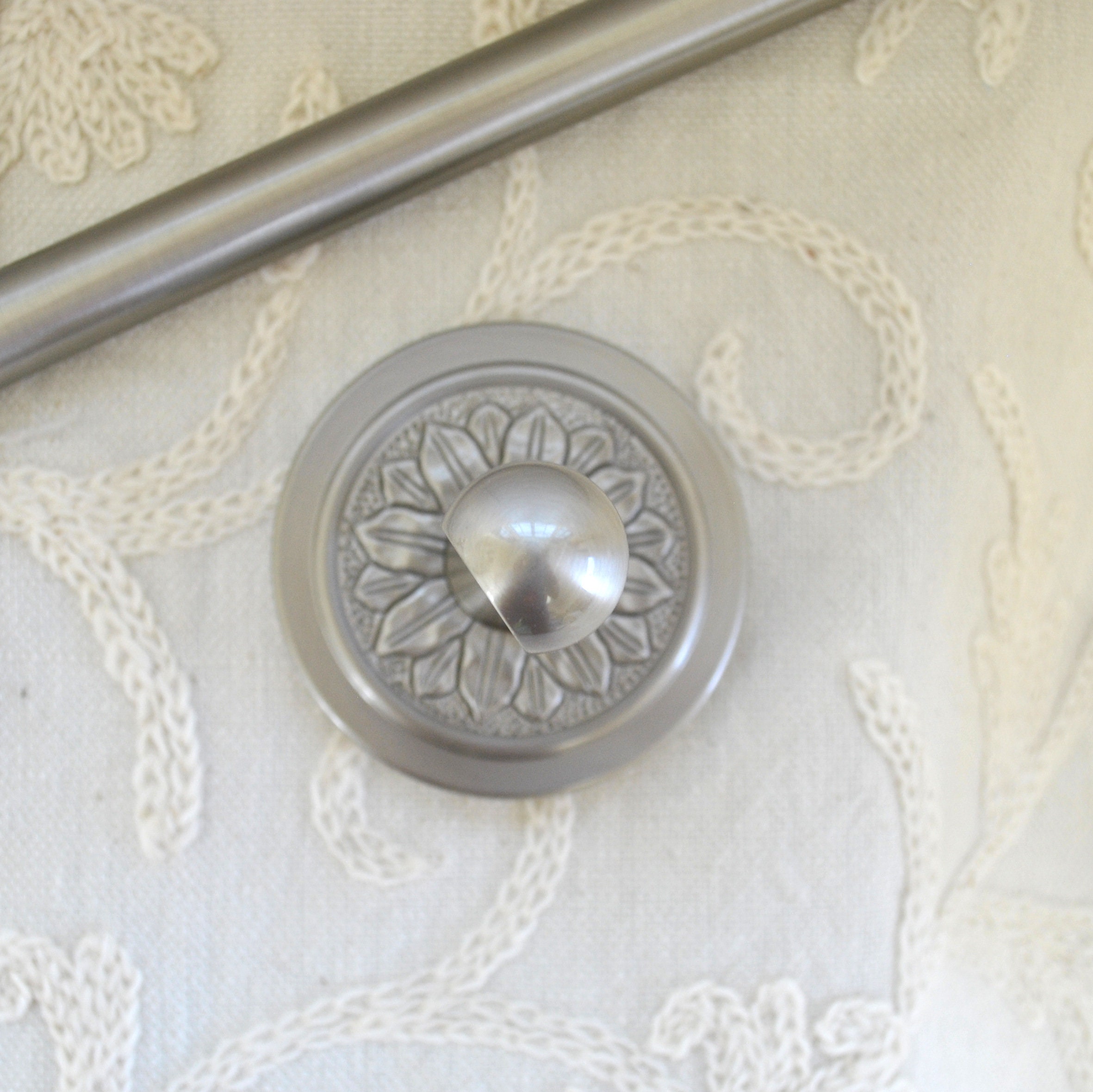 Decorative Towel Rod Brushed Nickel Finish with Florette Etsy