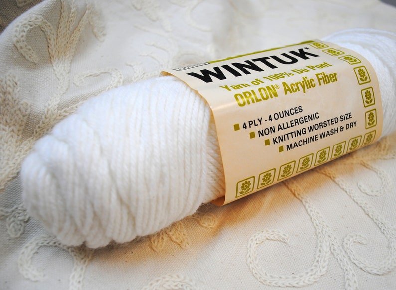 Wintuk Brand Acrylic Yarn in White