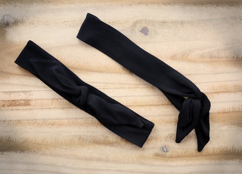 Black Fabric Tieon Boy Headband Karate Style Black Headband Etsy