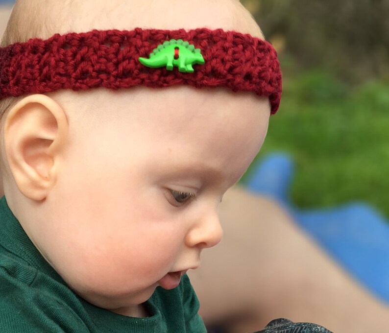 Baby Boy Crochet Headband / Dinosaur Headband / BoyBandz Etsy