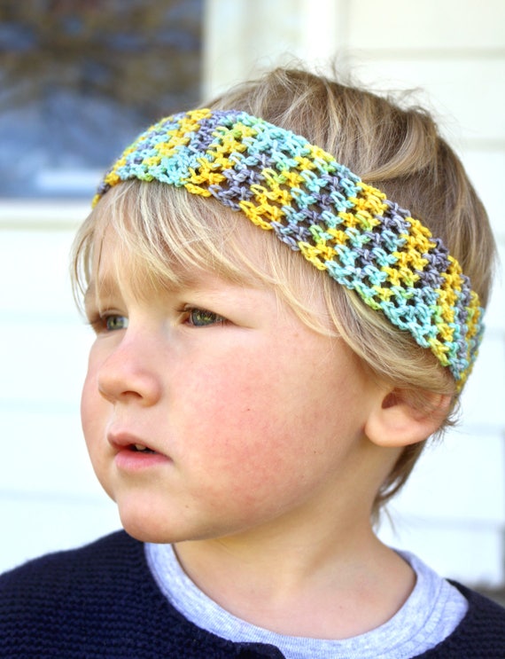 Colorful Kid Headband Boy Hair Accessory Spring Crochet
