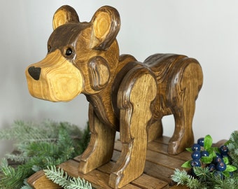 Carved Wooden Rocking Bear | Rocking Horse - Handcrafted Ride on Toy for Toddler - Customized Heirloom Gift from Montana