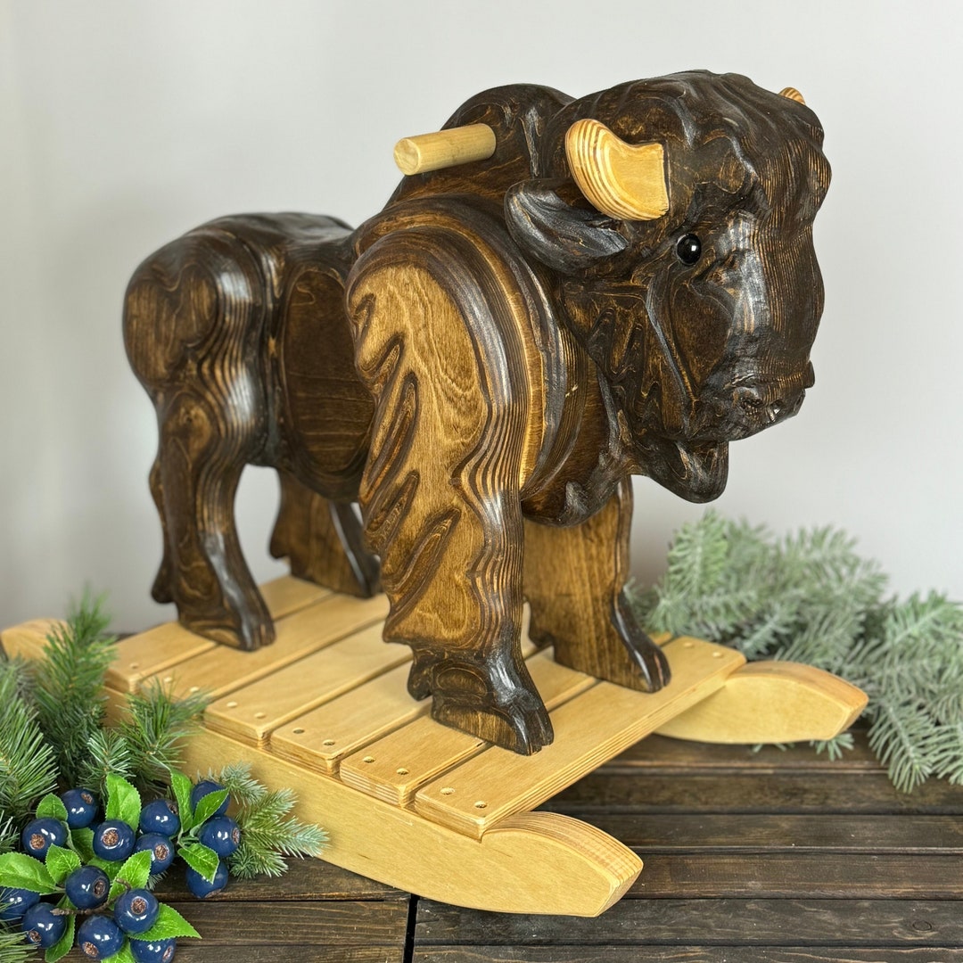 Montana Rocking Horse for Toddlers Wooden Bison Rocking Toy - Etsy.de