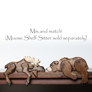 Handcrafted Wooden Bear Shelf Sitter | Rustic Cabin, Woodland Nursery Decor image 5